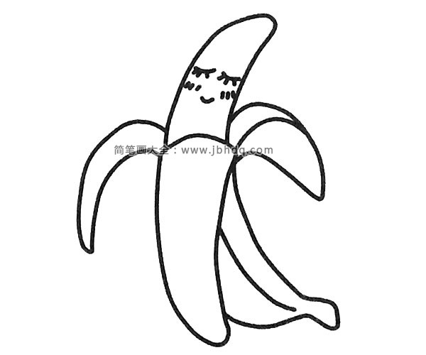 两张可爱的卡通香蕉简笔画