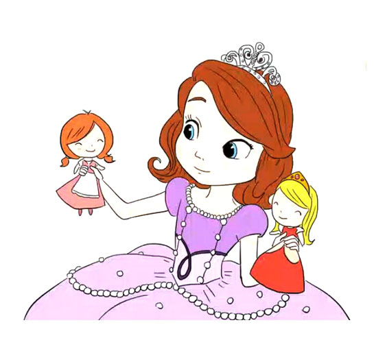 可爱的小公主苏菲亚与可爱的玩偶