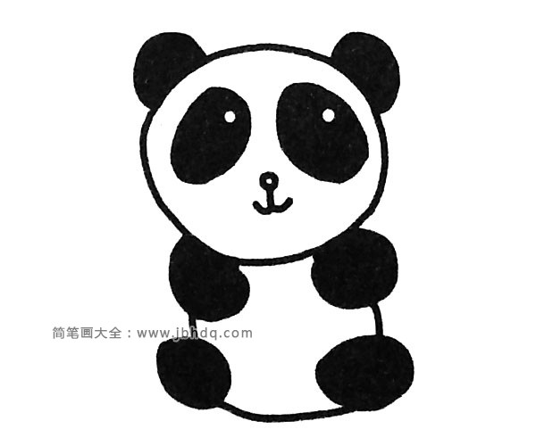 可爱的大熊猫简笔画5