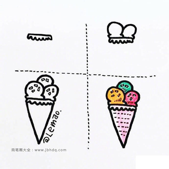 冰淇淋和冰棒的简笔画图片3