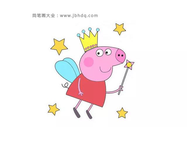 画戴着王冠的小猪佩奇