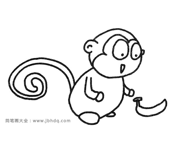 可爱的猴子简笔画图片1