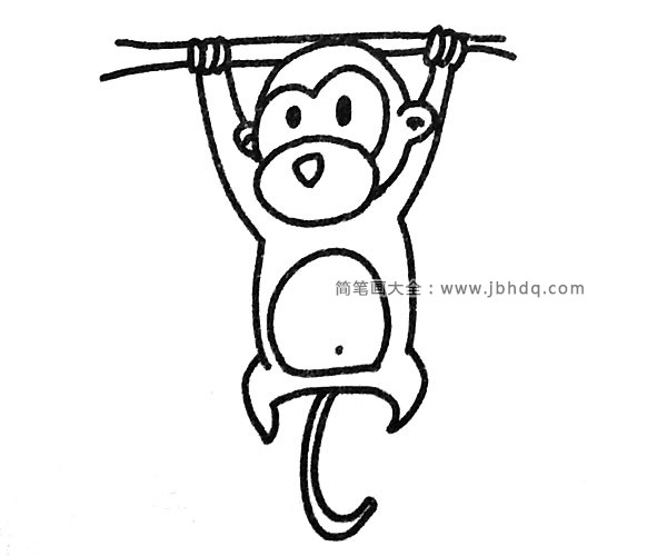 可爱的猴子简笔画图片4