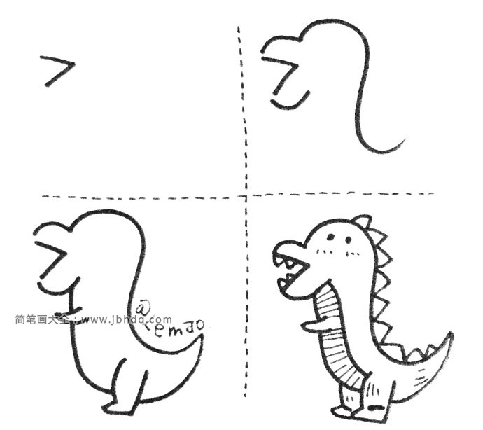 数字7画出恐龙简笔画