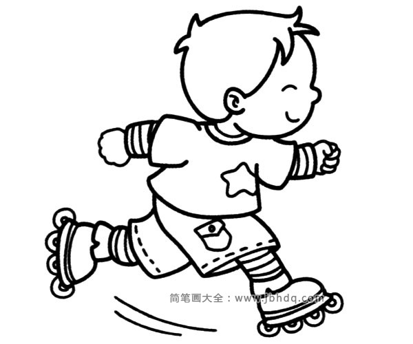 小男孩滑冰