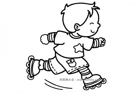 小男孩滑冰