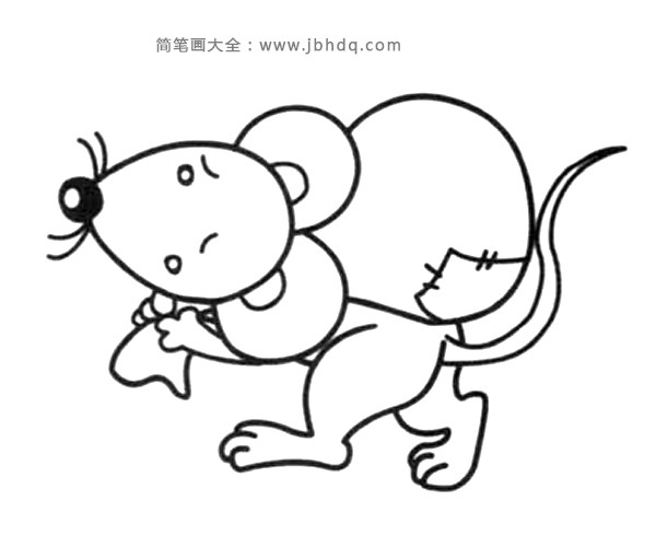 老鼠简笔画可爱钻洞图片