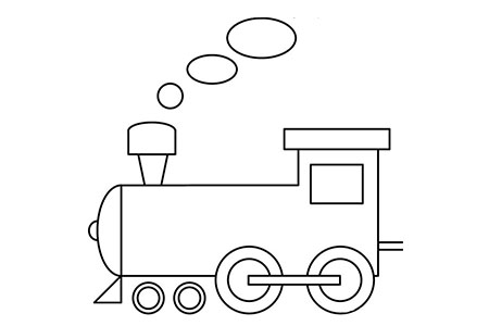 简单的火车头简笔画图片