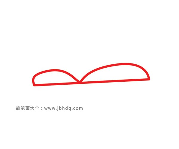 (步骤1)画一个像平躺着的字母“B”的形状。