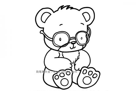 戴眼镜的玩具小熊