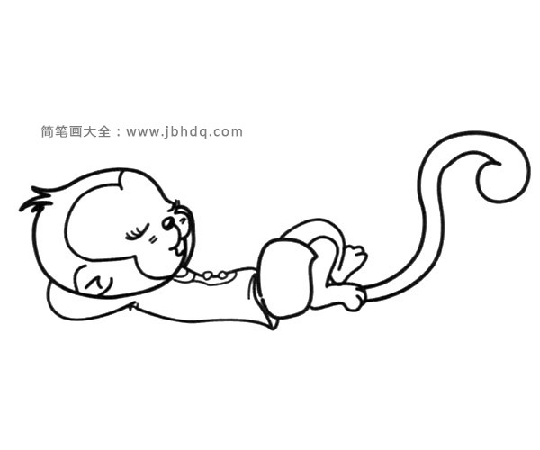 睡觉的猴子简笔画