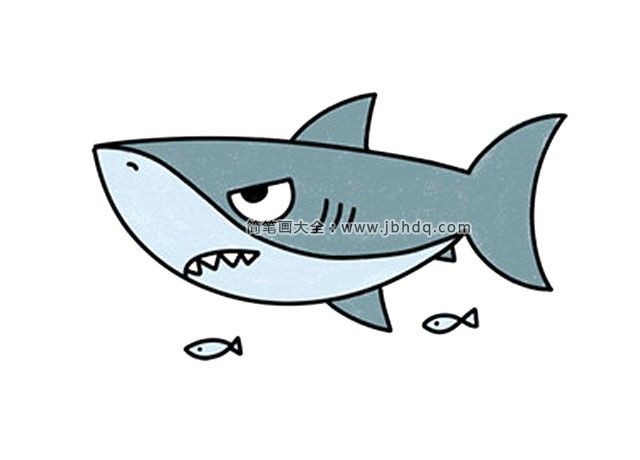 2张凶猛的鲨鱼简笔画图片