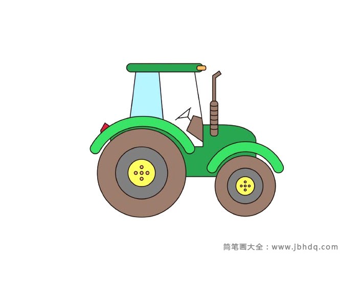 大型拖拉机简笔画【附画法步骤图】