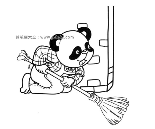 打扫卫生的大熊猫