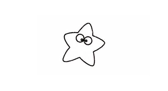 第二步：接着画上小海星的大眼睛