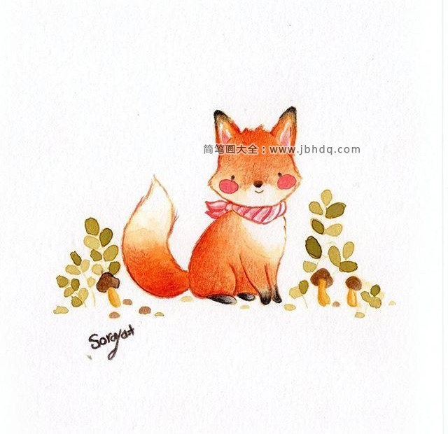 小狐狸插画图片