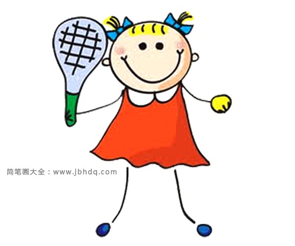 打网球的小女孩