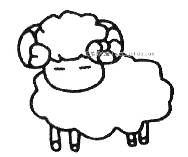 四步学画可爱的小绵羊