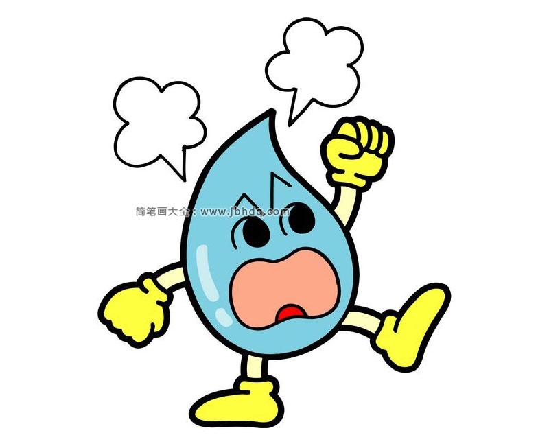 水滴卡通形象简笔画2