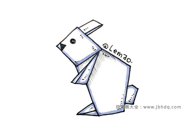 折纸风格手帐简笔画——兔子