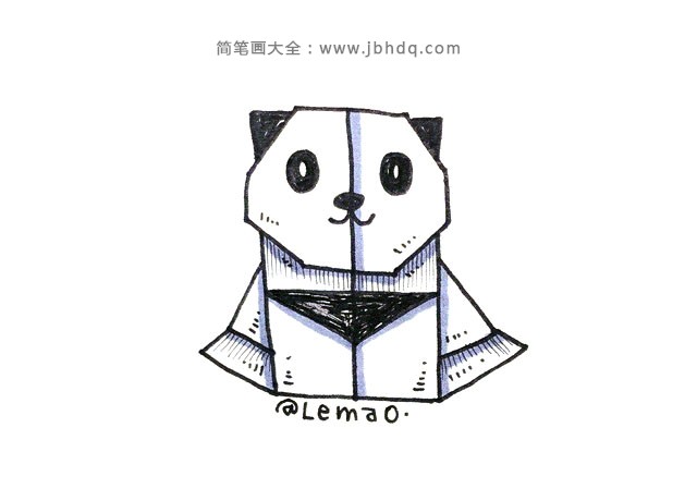 折纸风格手帐简笔画——大熊猫