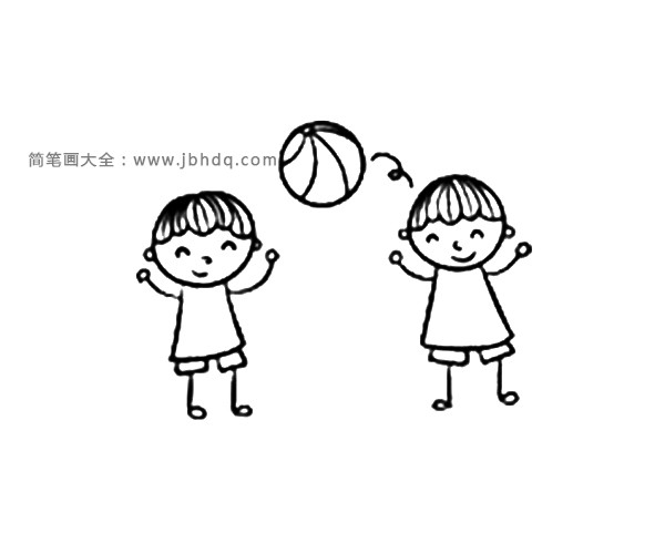 两个小男孩打篮球
