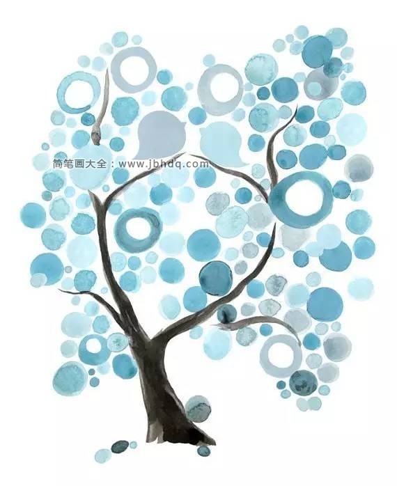 小清新的大树插画设计6