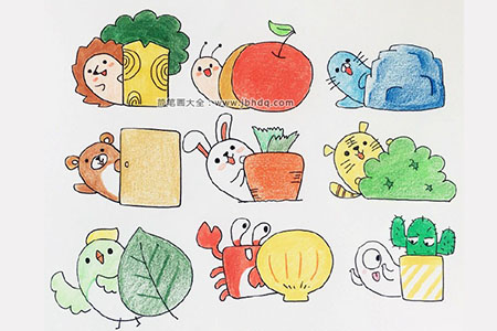 九张超萌的动物彩色简笔画