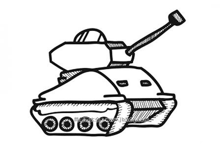 简单可爱的坦克简笔画图片