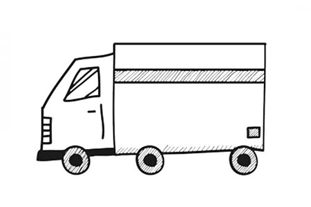 简单易画的大货车简笔画图片