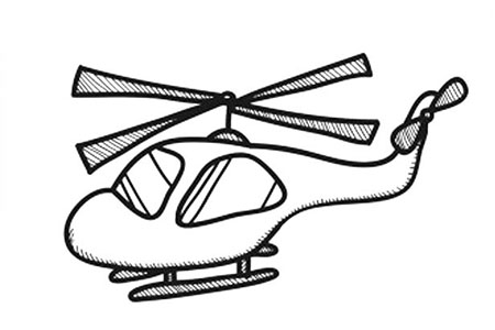 可爱的直升机简笔画图片