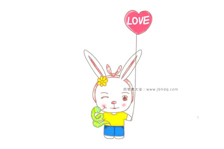 2张可爱风格的兔子插画