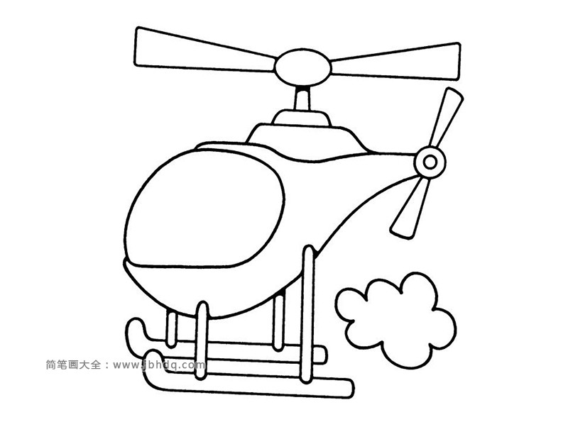 卡通直升机的画法