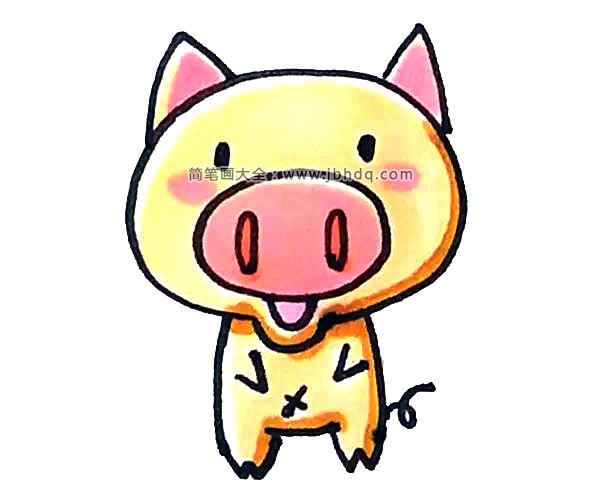 学画可爱的小猪