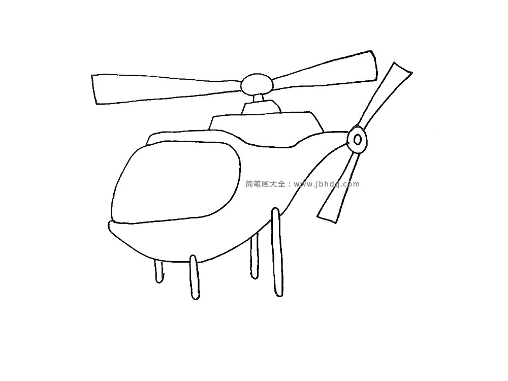第八步 然后画出直升机的两片尾桨。