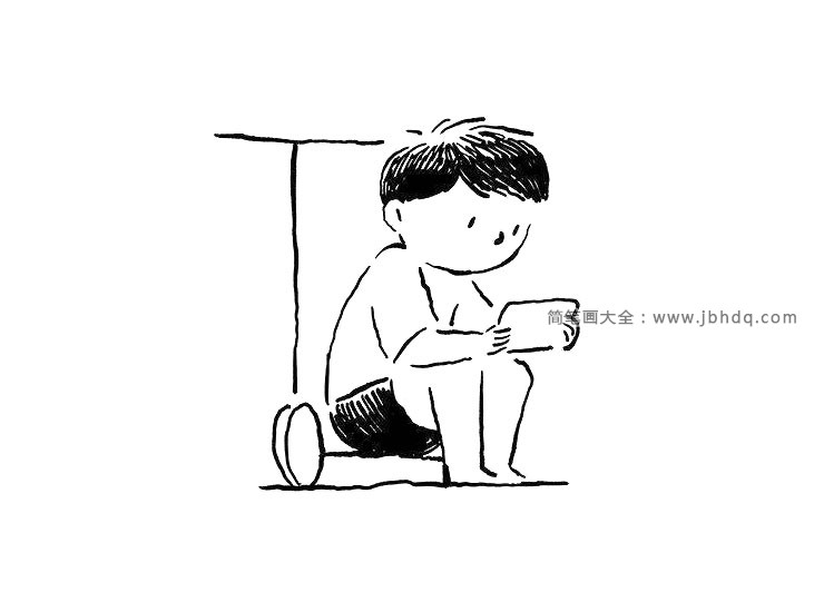 玩滑板车的小男孩简笔画3