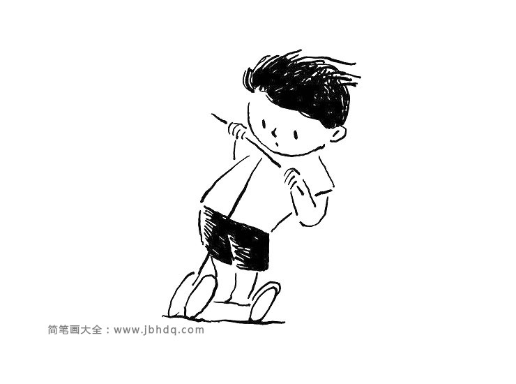 玩滑板车的小男孩简笔画9