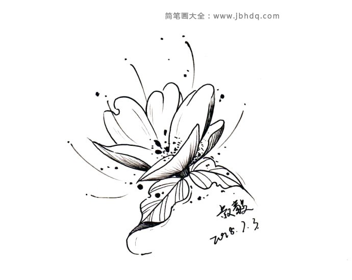 漂亮的黑色花朵插画2