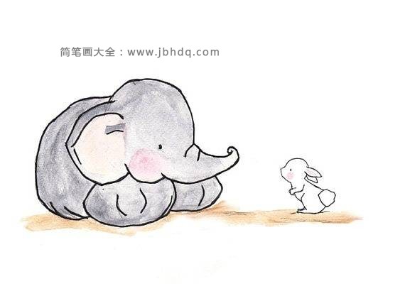 大象和小兔插画图片6