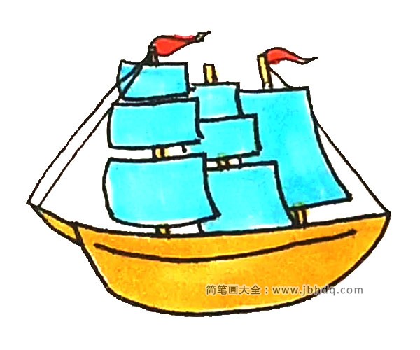 学画漂亮的帆船