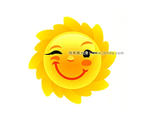 一组可爱的微笑太阳简笔画图片