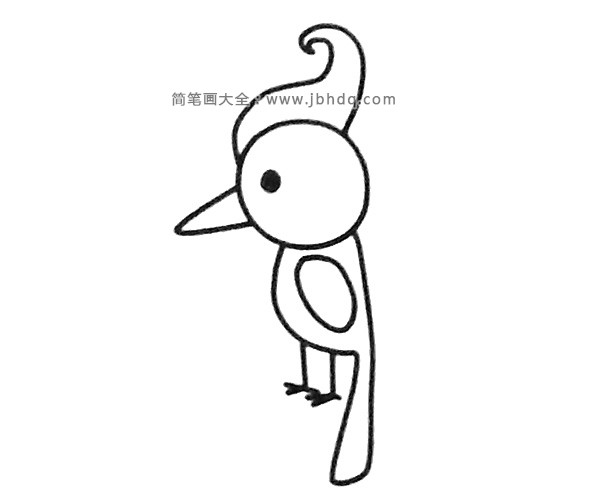 一组简单的啄木鸟简笔画图片