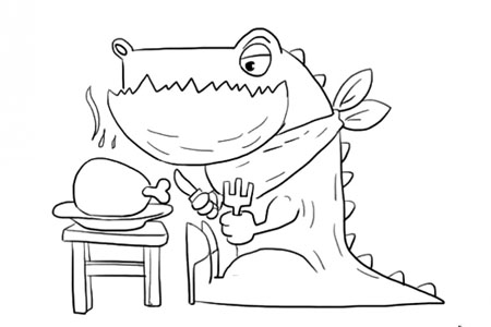 正在吃大餐的鳄鱼