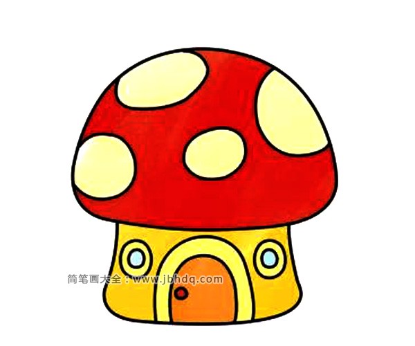 学画简单的蘑菇房子