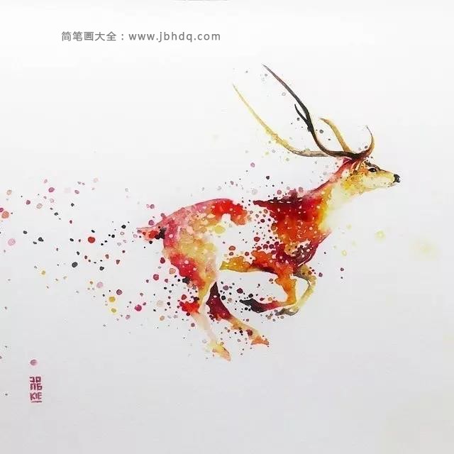 鹿子水彩插画欣赏6
