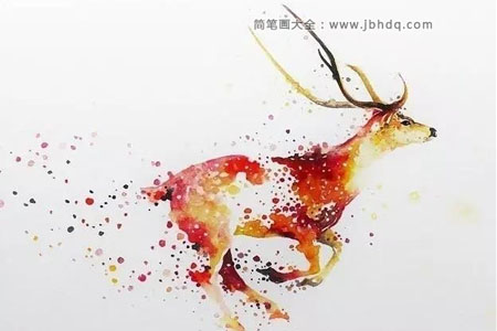 一组漂亮的鹿子水彩插画欣赏