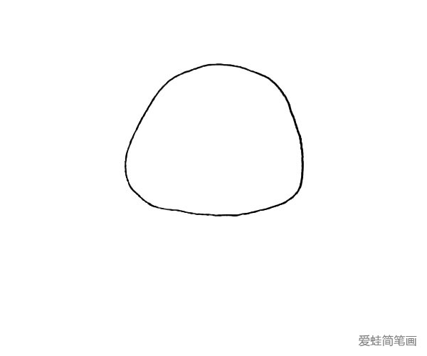 第一步：先画上一个椭圆形作为小鸡的主体。