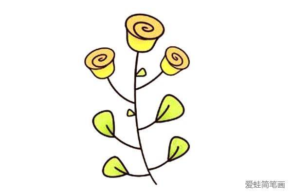 以小树杈为基础，教你画各种漂亮的小花3