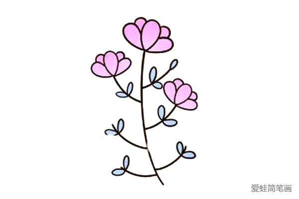 以小树杈为基础，教你画各种漂亮的小花4