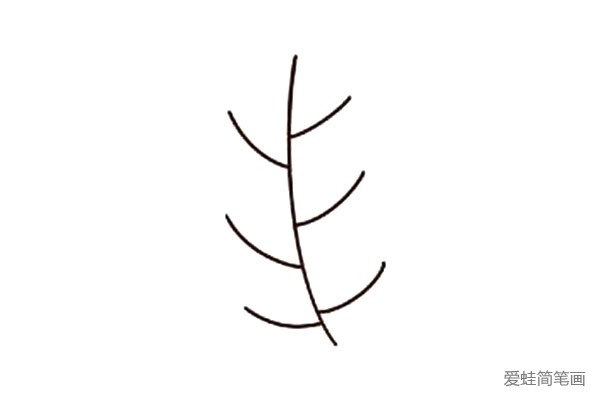 1.先画几条交叉的线，作为向日葵的茎。